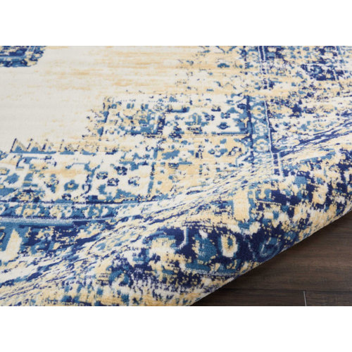 Bungalow Rose Burnie Oriental Blue/Ivory Area Rug & Reviews Wayfair